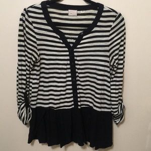Anthropologie striped peplum top